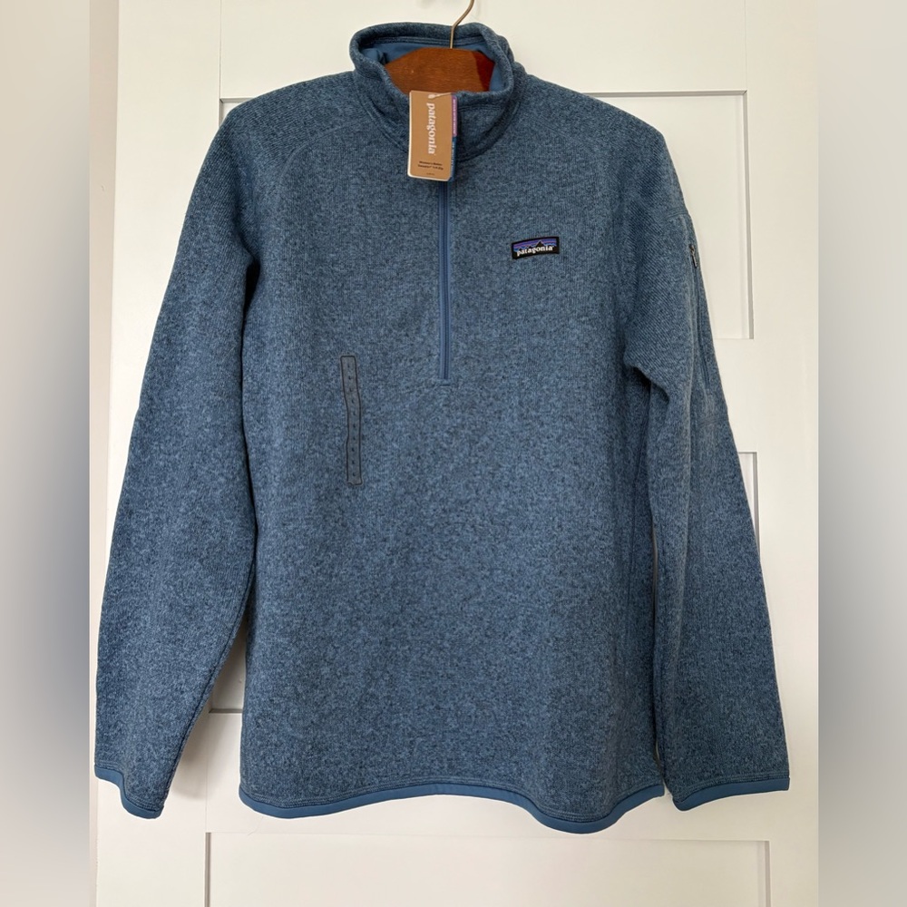 NEW - Large - Patagonia Better Sweater Quarter Zip Fleece Womens Woolly Blue